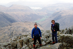 Jim Sinpson & Stephen Drury on the summit of Great End 19th April 1992