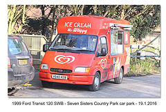 1999 Ford Transit icecream van Seven Sisters Country Park - Sussex -19.1.2016