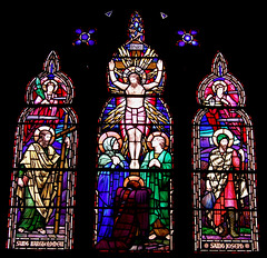 Detail of Martyn and Co Stained Glass, East Window, St Bartholomew's Church, Hognaston, Derbyshire