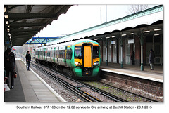 Southern Railway 377 160 - Bexhill - 20.1.2015