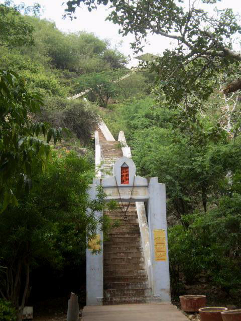 Stairway access to Samode Palace.