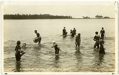WB0074 WPG BEACH - A GROUP OF BATHERS