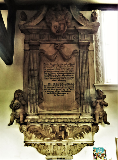 all saints church, northampton , northants (18)tomb of dr daniell greenwood +1711