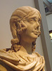 Detail of a Marble Portrait Bust of a Young Girl Wearing a Wig in the British Museum, May 2014