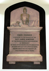 Monument to the Rev James Simpson (d1871), Great Sankey Church, Warrington, Cheshire