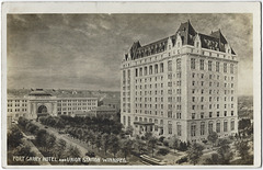 WP2177 WPG - FORT GARRY HOTEL AND UNION STATION [MOODY SKY]