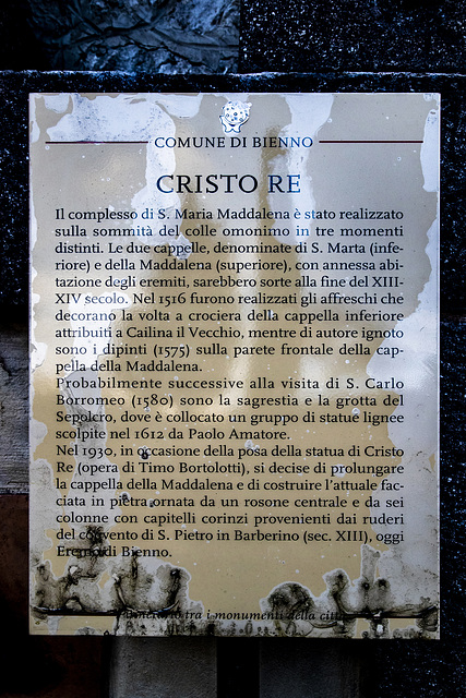 Statua del Cristo Re Bienno, Brescia - Italia
