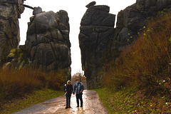 Walking by Externsteine Rocks