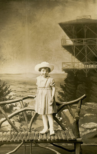 Little Girl with High Rock Backdrop, Pen Mar, Maryland