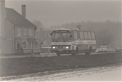 Ambassador Travel 887 (EAH 887Y) on the old A11 at Barton Mills – 20 Jan 1985 (7-25)