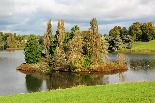 An island in the lake at Blenheim Palace