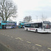 First Eastern Counties 36173 (BD11 CFX)/36171 (BD11 CFU)/Coach Services YX14 RXK in Mildenhall - 5 Dec 2023 (P1170134