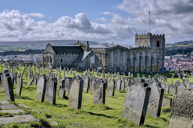 mary and graveyard, whitby, north yorkshire