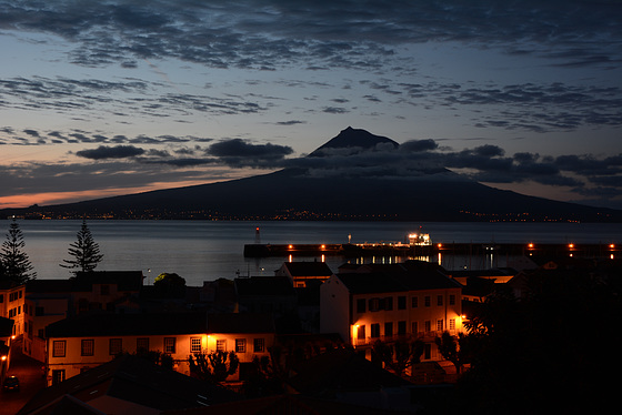 Azores, Early Morning over the Volcano of Pico