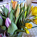 Lovely bouquet of tulips and daffodils