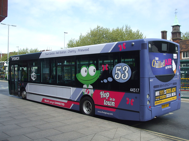 DSCF9204 First Eastern Counties YX08 ACY in Ipswich - 22 May 2015