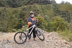 Bolivia, North Yungas Road, Ready to Continue the Trip on a Dirt and Winding Road