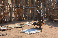 Namibia, Leather Workshop in the Damara Living Museum