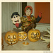 Fred Flintstone with Halloween Jack-o'-Lanterns, ca. 1966