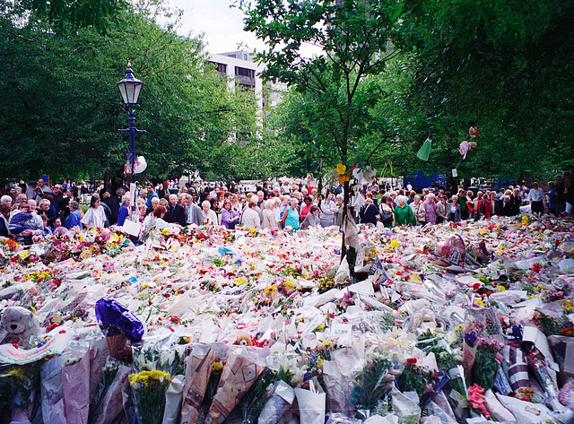 St Philip's Churchyard at the time of the death of Princess Diana