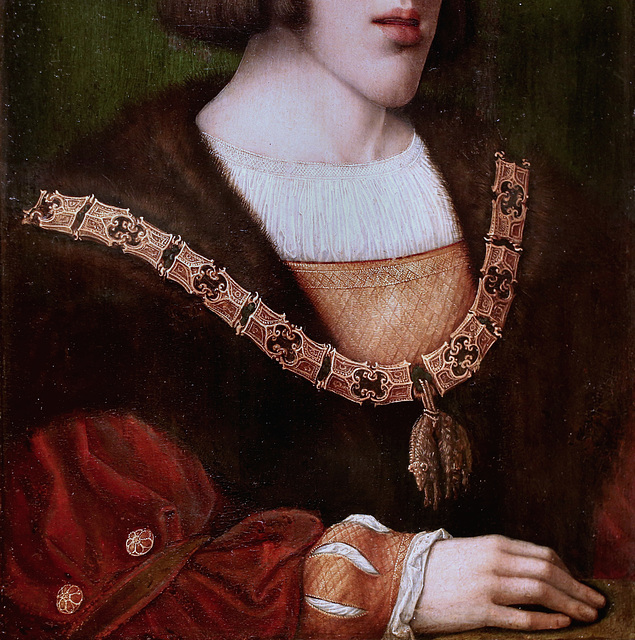 IMG 1117CBA Barend van Orley. 1488-1551. Bruxelles.  Portrait de Charles Quint. Portrait of Charles V  vers 1516.  Brou.  Musée du Monastère Royal