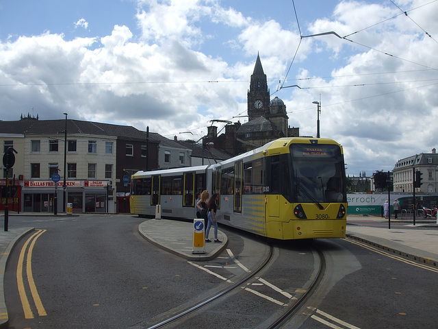 DSCF0494 Manchester Metrolink car set 3080 in Rochdale -  4 Jul 2015