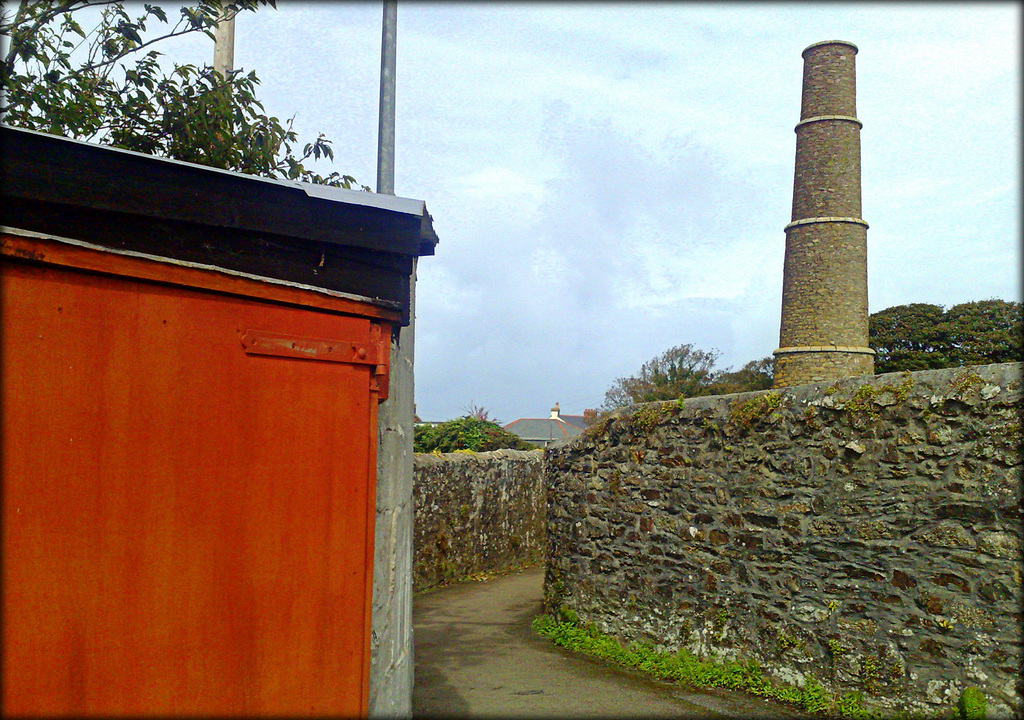 Penandrea mine chimney, Redruth, Cornwall.