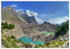 Laghi glaciali del Miage e l'Aiguille Noire, Val Veny