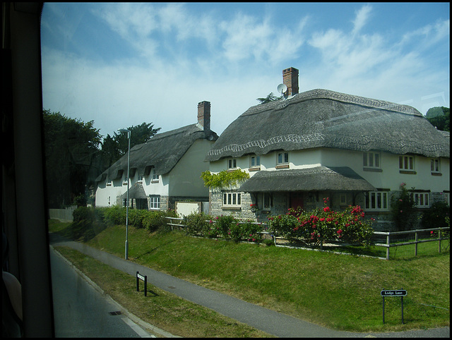 thatched houses near Bridport