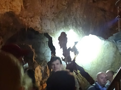Witch's shadow from stalagmite in Frasassi caves