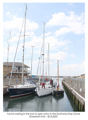 Yachts in the lock Shoreham Port 20 5 2023