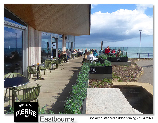 Socially distanced outdoor dining Eastbourne 15 4 2021