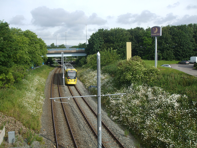 DSCF0741 Manchester Metrolink car set 3083 between Milnrow and Newhey - 6 Jul 2015