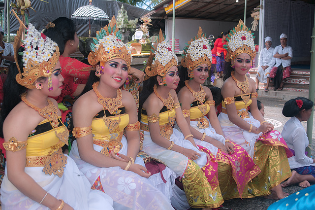 Dancing girls waiting for their performance