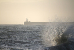 Across Seaford Bay  to the Newhaven harbour light - 1.3.2016