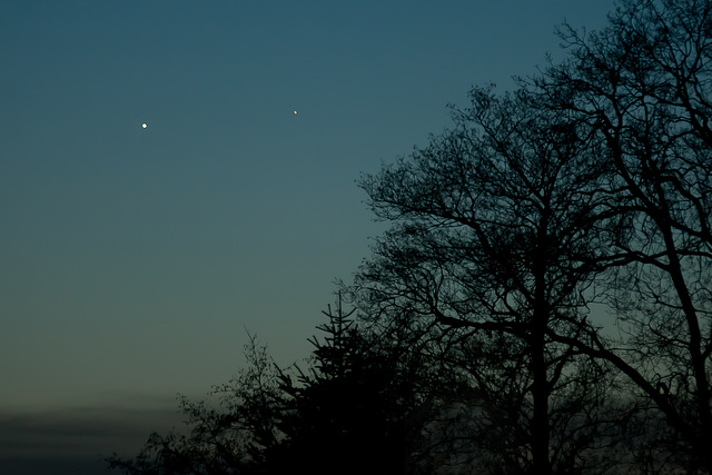 Venus und Merkur am SW-Horizont