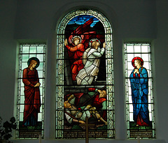Morris and Co glass, St John The Baptist's Church, Upper Elkstone, Staffordshire