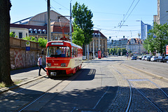 Leipzig 2019 – Große Leipzig-Stadtrundfahrt mit der Straßenbahn – LVB 1600 “Offener Leipziger” on the Kurt-Schumacher-Straße