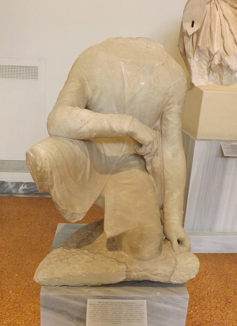 Headless Funerary Statue of a Scythian from the Kerameikos in the National Archaeological Museum in Athens, May 2014