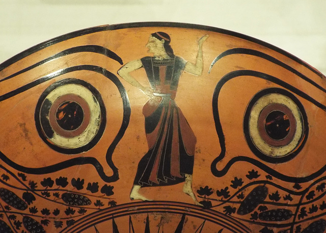 Detail of a Terracotta Kylix- Eyecup with a Dancing Woman in the Metropolitan Museum of Art, April 2017