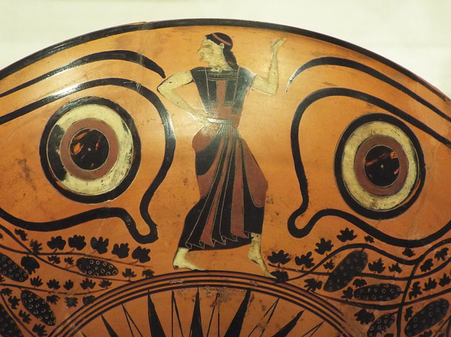 Detail of a Terracotta Kylix- Eyecup with a Dancing Woman in the Metropolitan Museum of Art, April 2017
