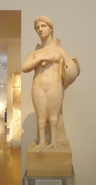 Funerary Statue of a Siren from the Kerameikos in the National Archaeological Museum in Athens, May 2014