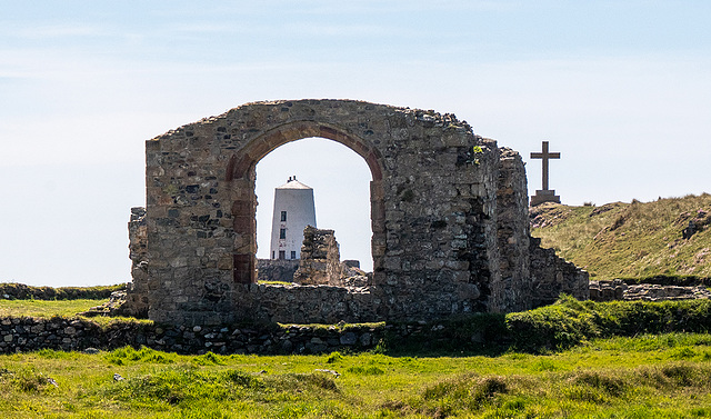 The ruin of a church on Llanddwyn island