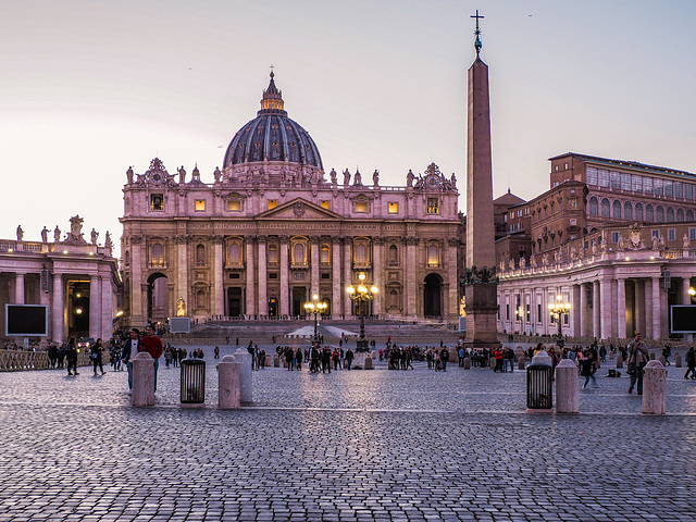 Twilight in St. Peter's Square.
