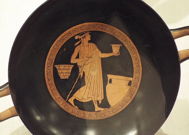 Detail of a Terracotta Kylix Attributed to the Brygos Painter in the Metropolitan Museum of Art, April 2017