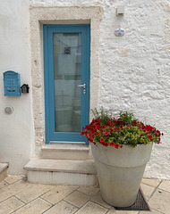 The blue door.