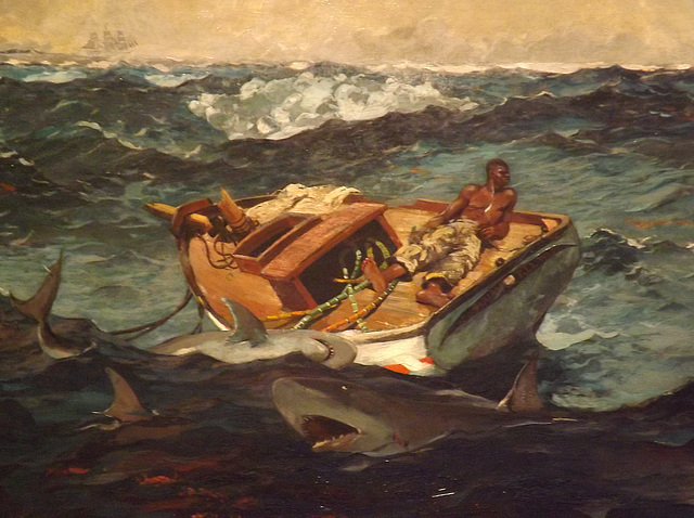Detail of The Gulf Stream by Winslow Homer in the Metropolitan Museum of Art, February 2013