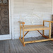 HBM... Handmade bench, note the wrought iron headboard as the back of bench!