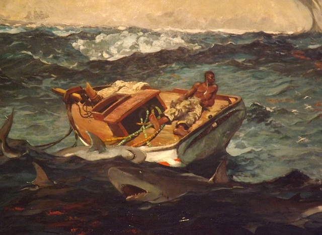 Detail of The Gulf Stream by Winslow Homer in the Metropolitan Museum of Art, February 2013