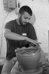 Making an elaborate vase in Crete
